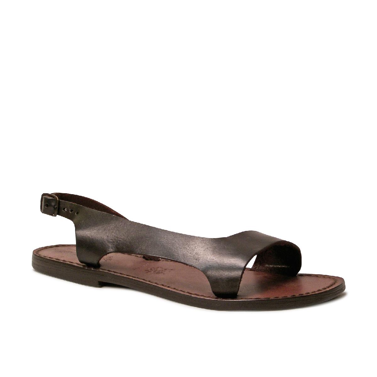 Brown leather sandals for women Handmade in Italy