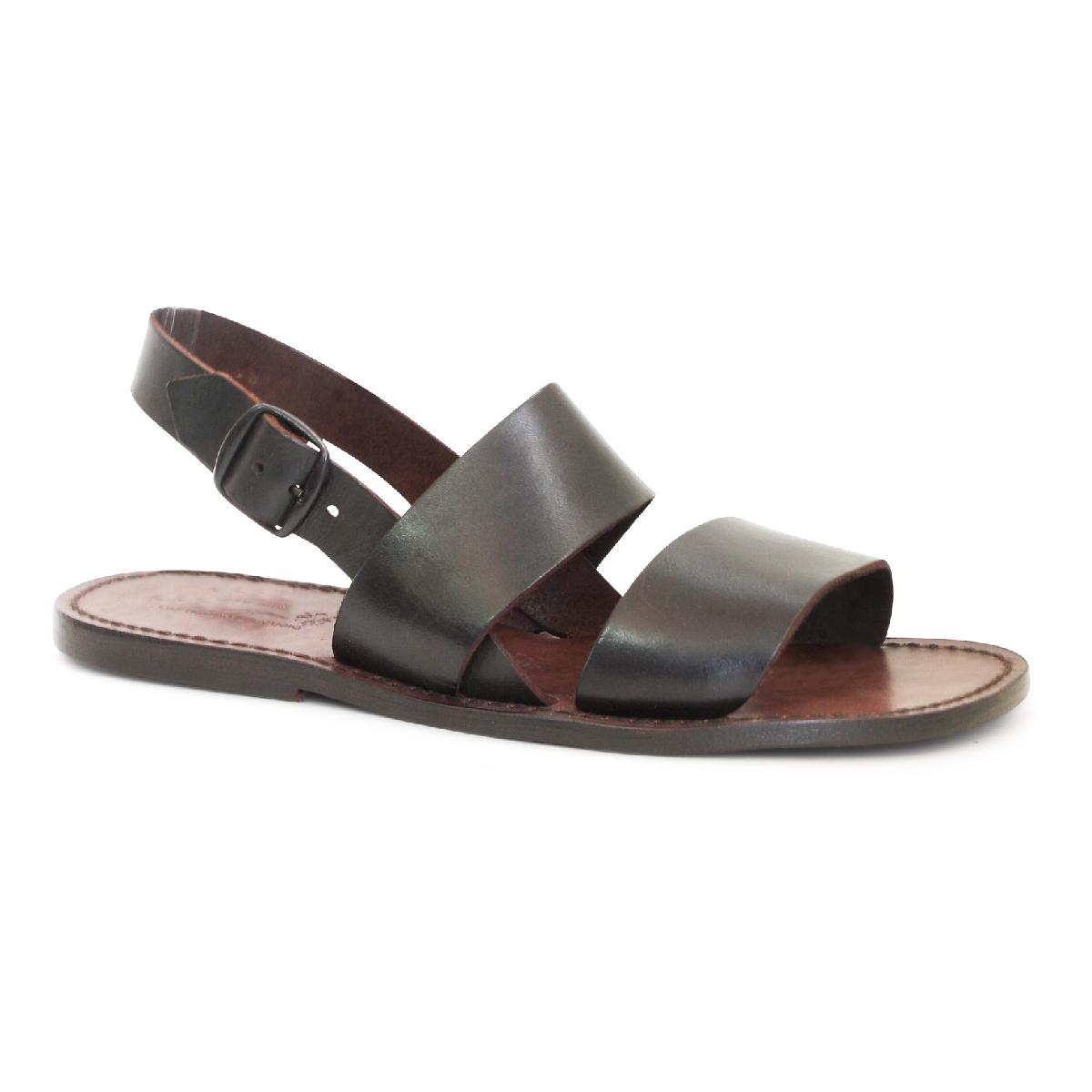 Sandales franciscains en cuir marron pour homme