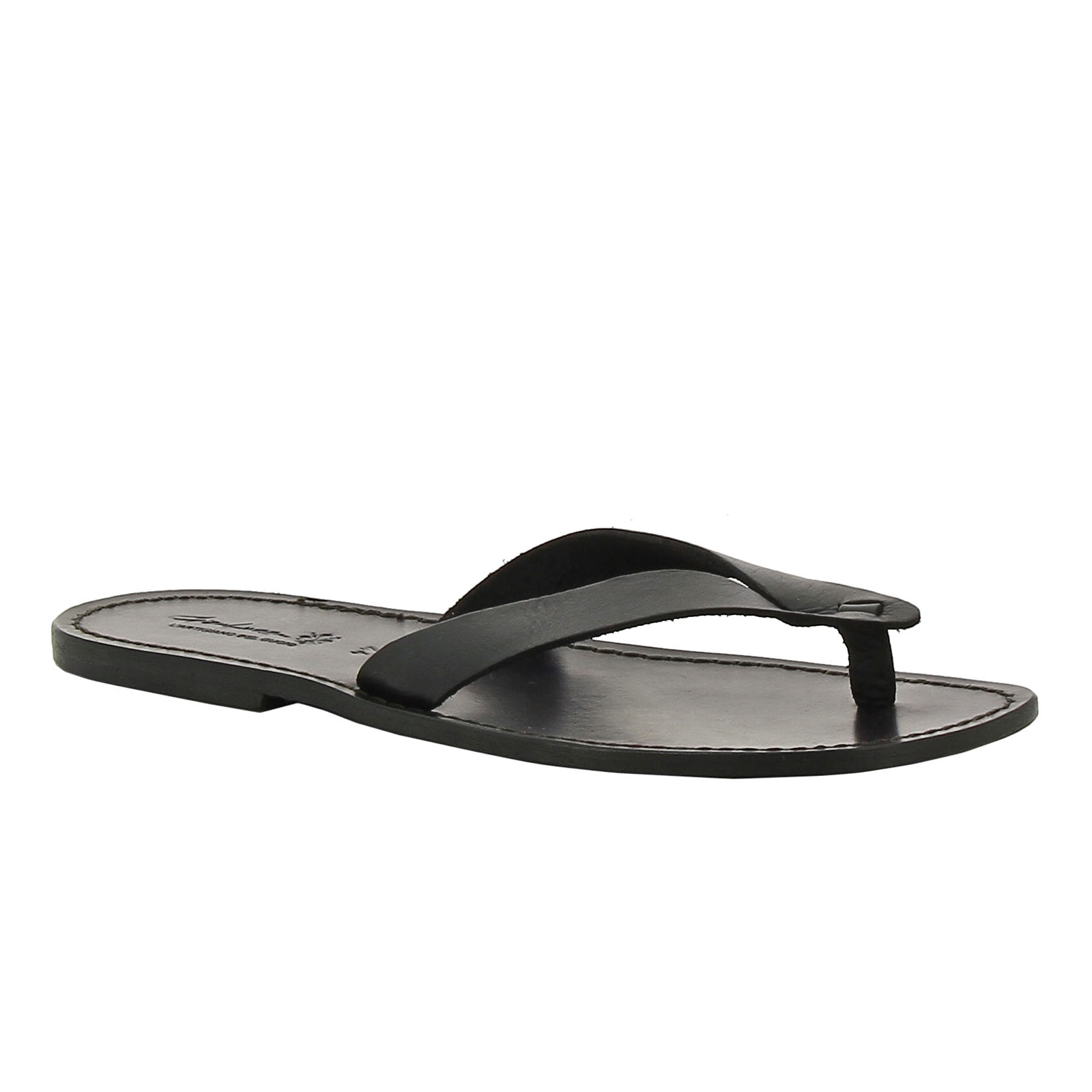 Handgefertigte schwarze flip flops Herren-Sandalen mit Leder-Reimen