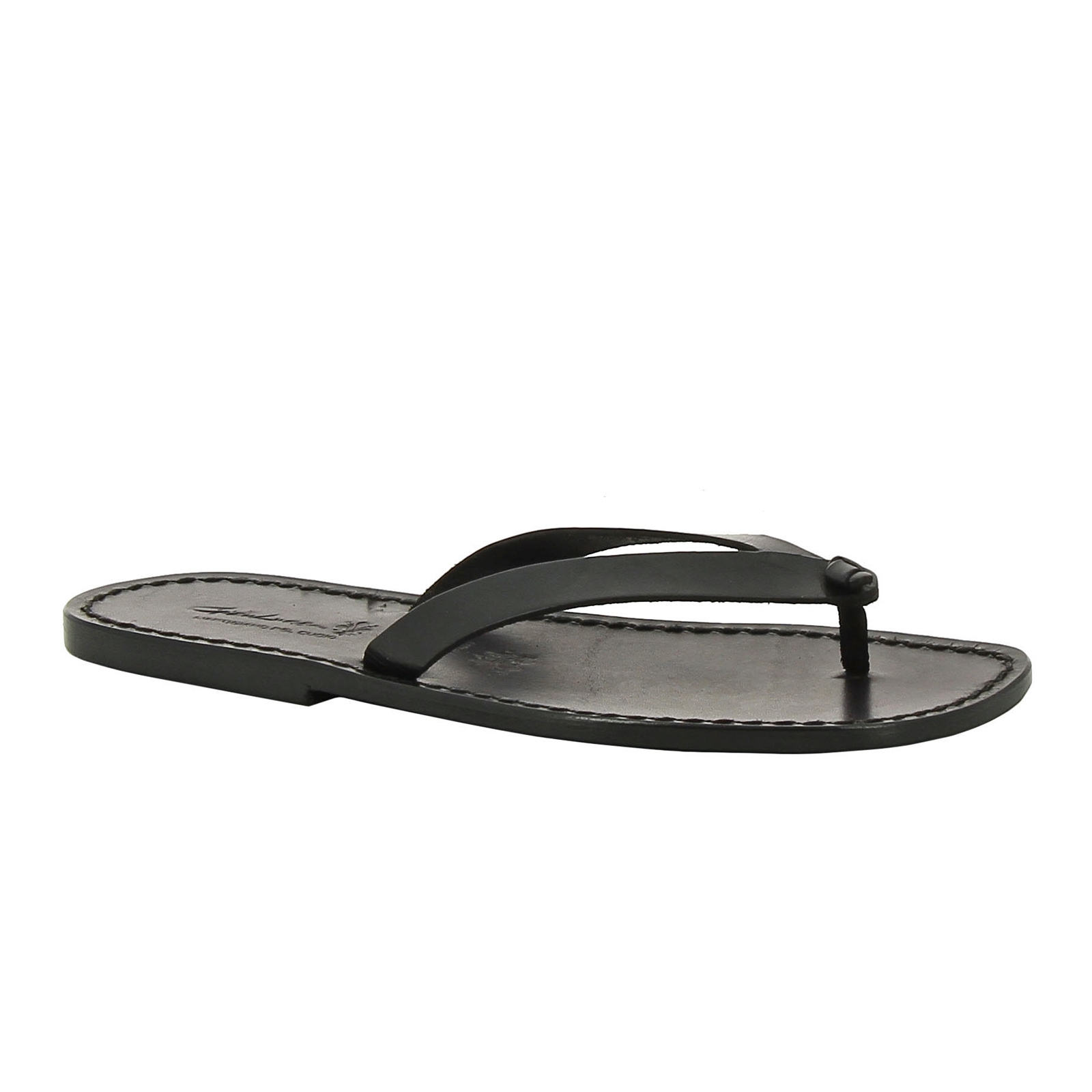 Handgefertigte Herren-Sandalen mit schwarz Leder-Reimen