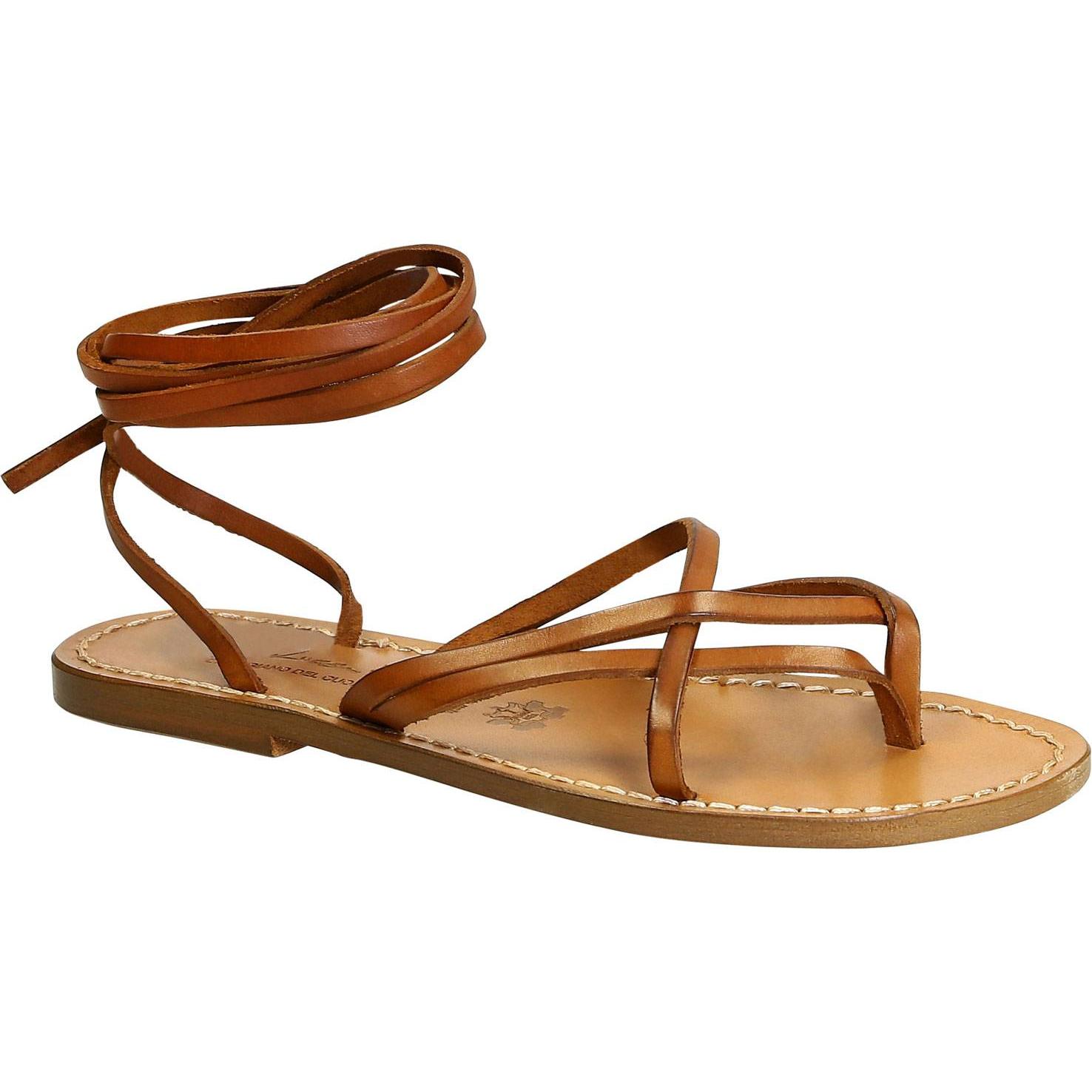 Damen Riemchen-Sandalen im Vintage-Look in Italien von Hand gefertigt