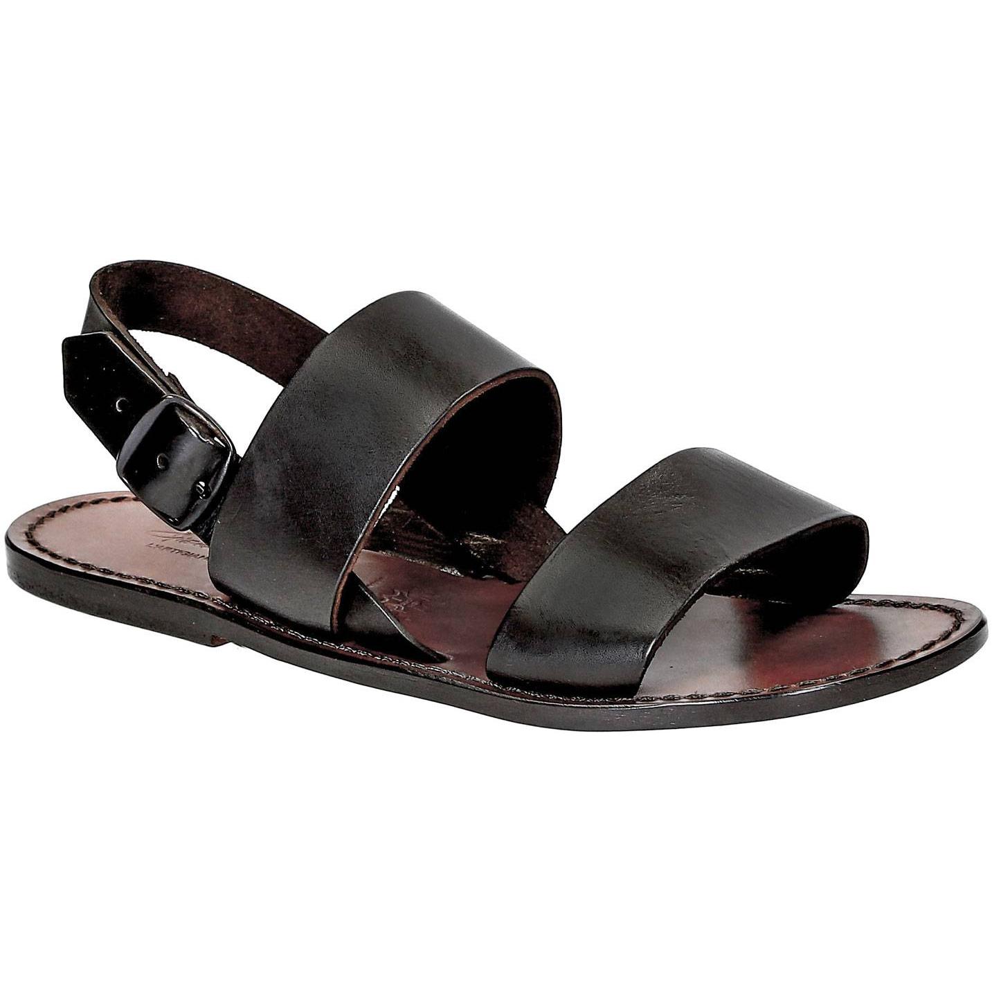 Sandales franciscains en cuir marron pour femme