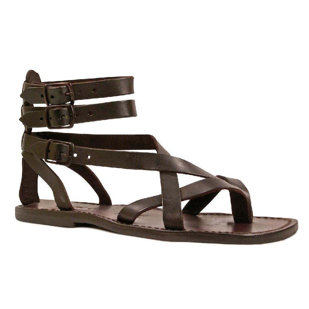 Brown men's gladiator sandals Handmade in Italy