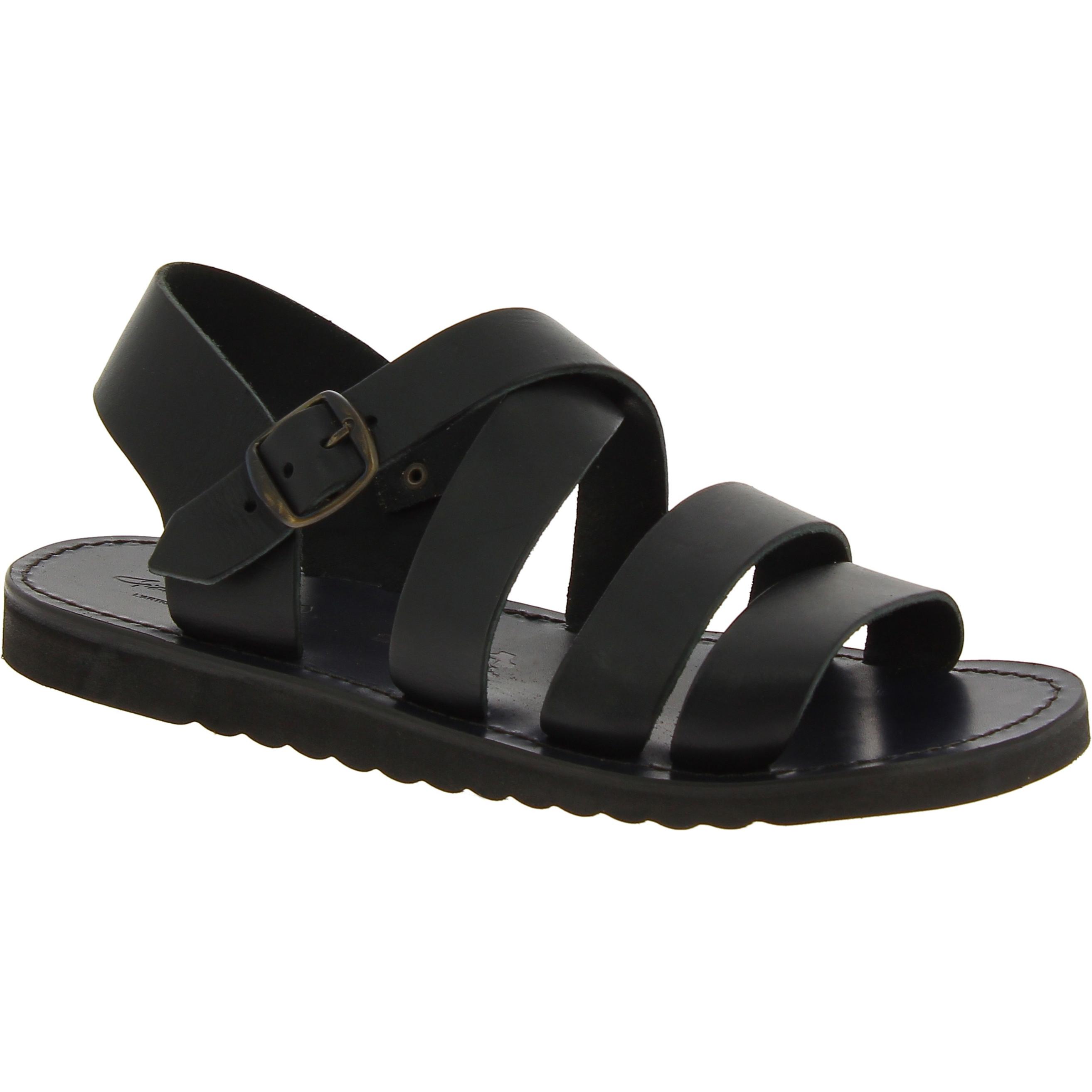 Handmade in Italy men's sandals in black leather