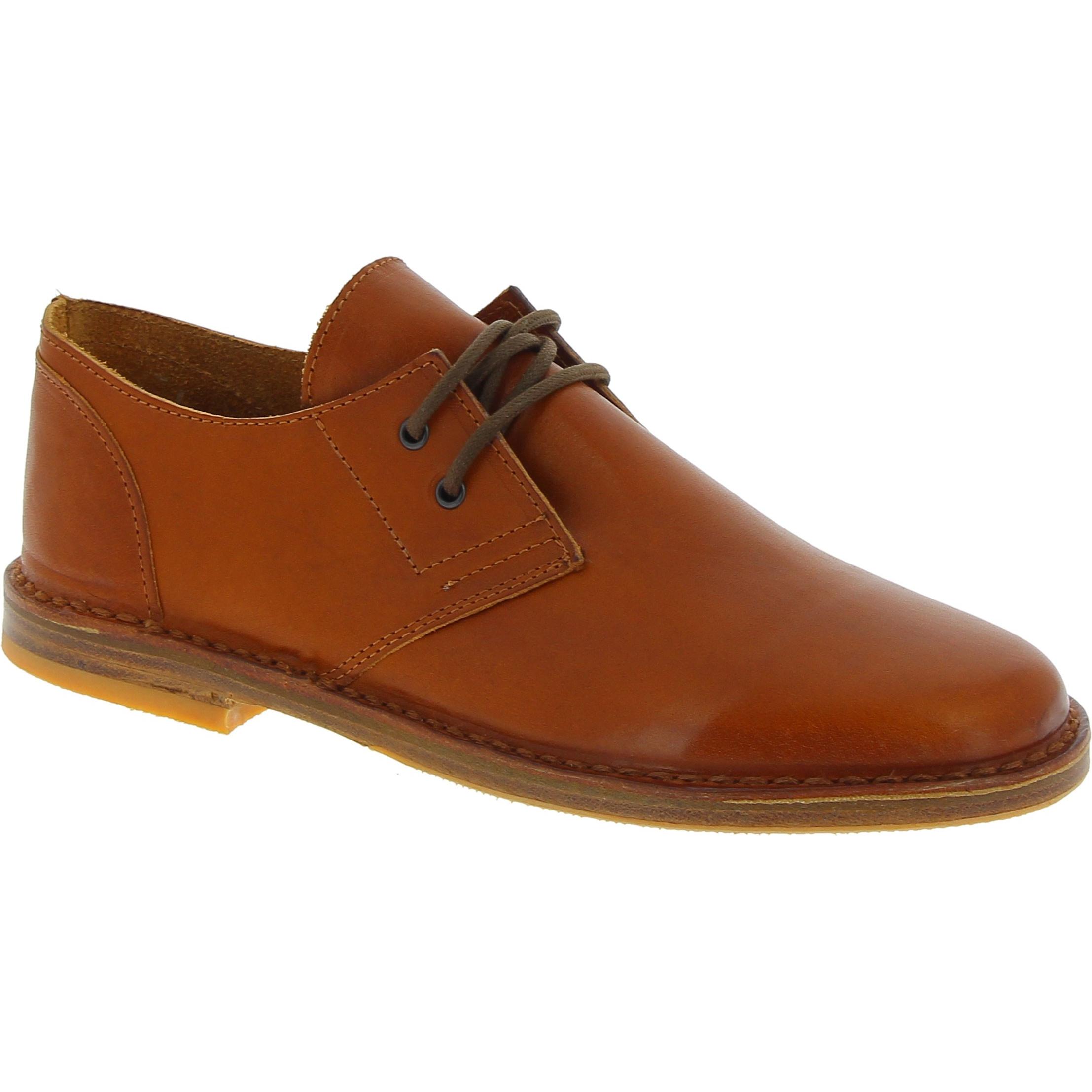 Chaussures basses homme en cuir marron artisanales fabriqué en Italie