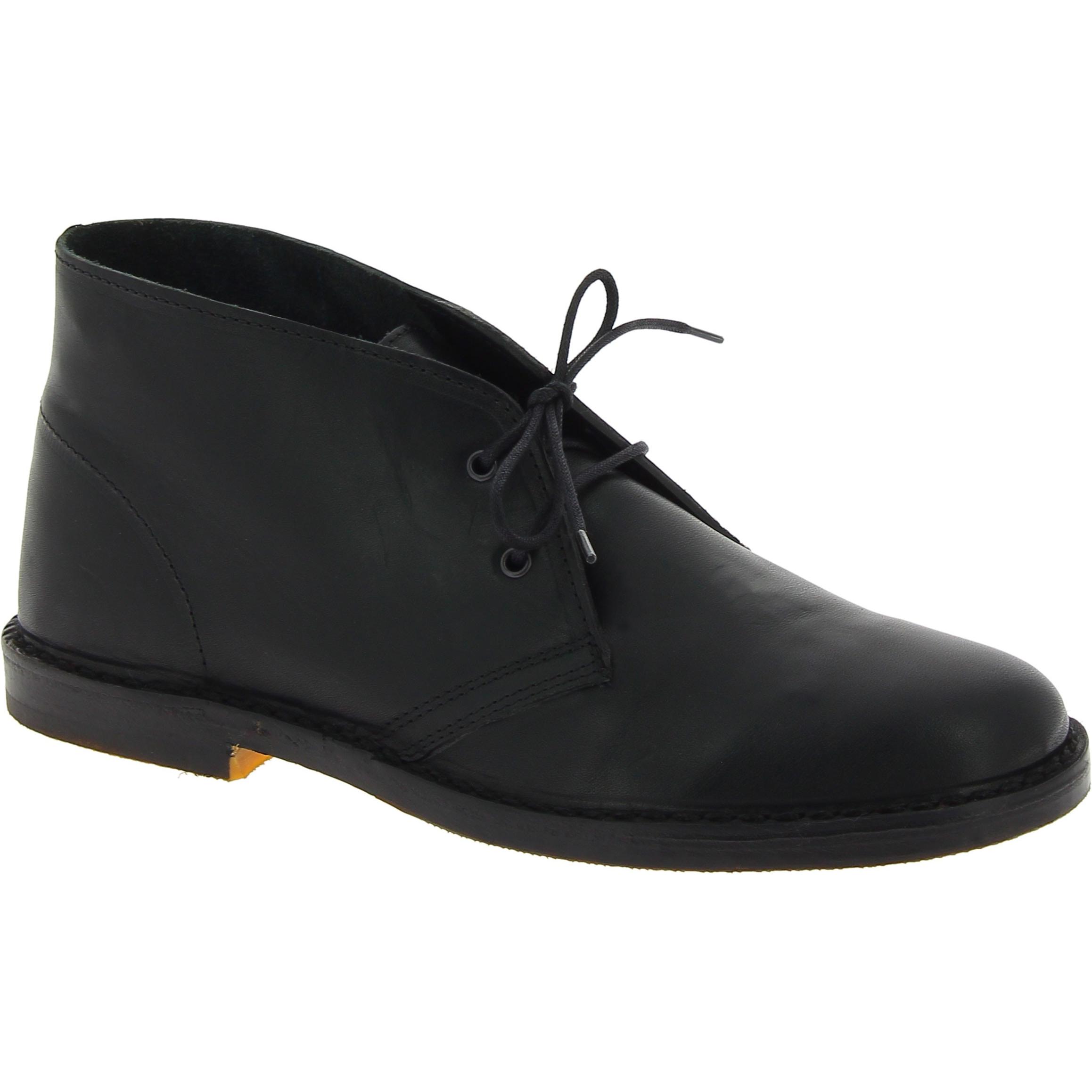 Desert boots homme en cuir noir artisanales fabriqué en Italie