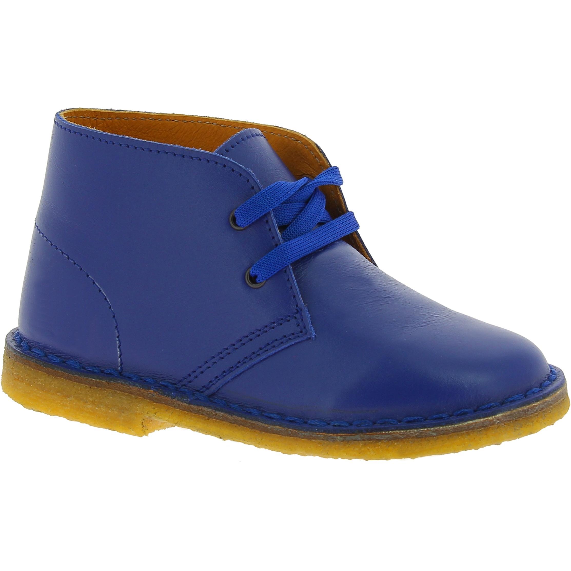 Girl and boys ankle boots in real blue leather handmade in Italy