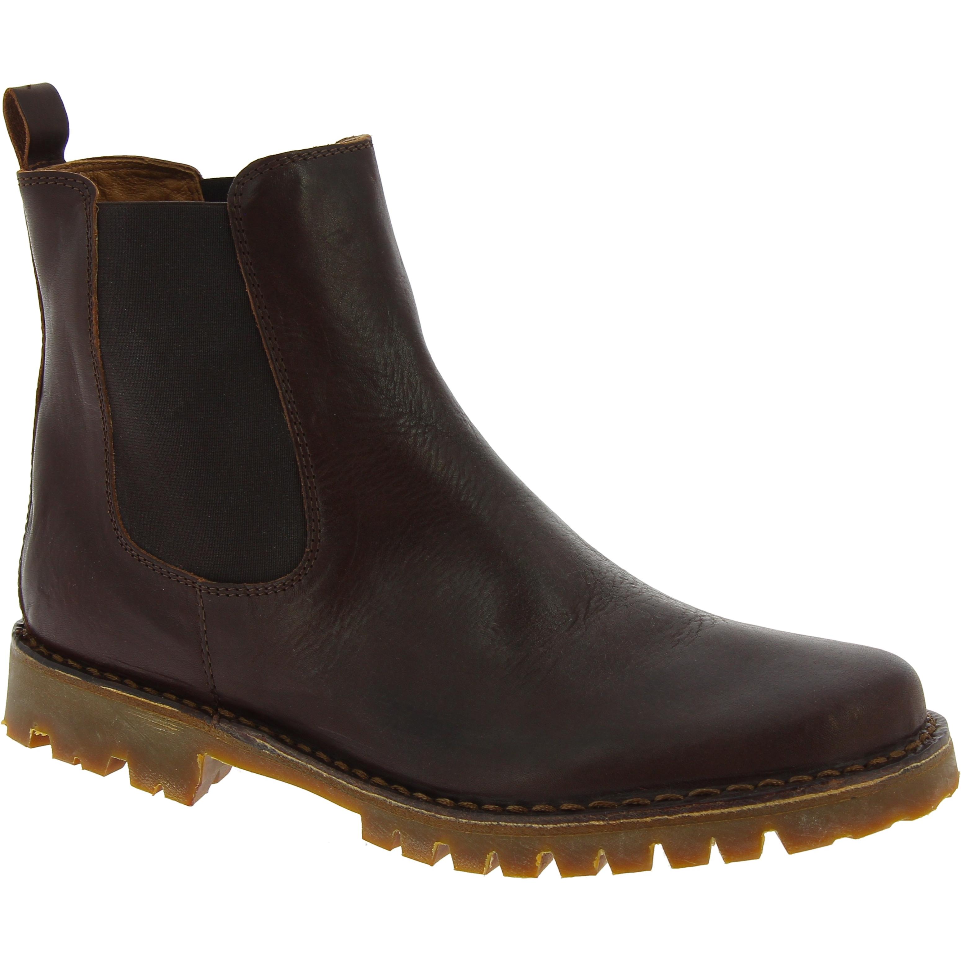 Chelsea ankle boot in dark brown leather and Vibram sole