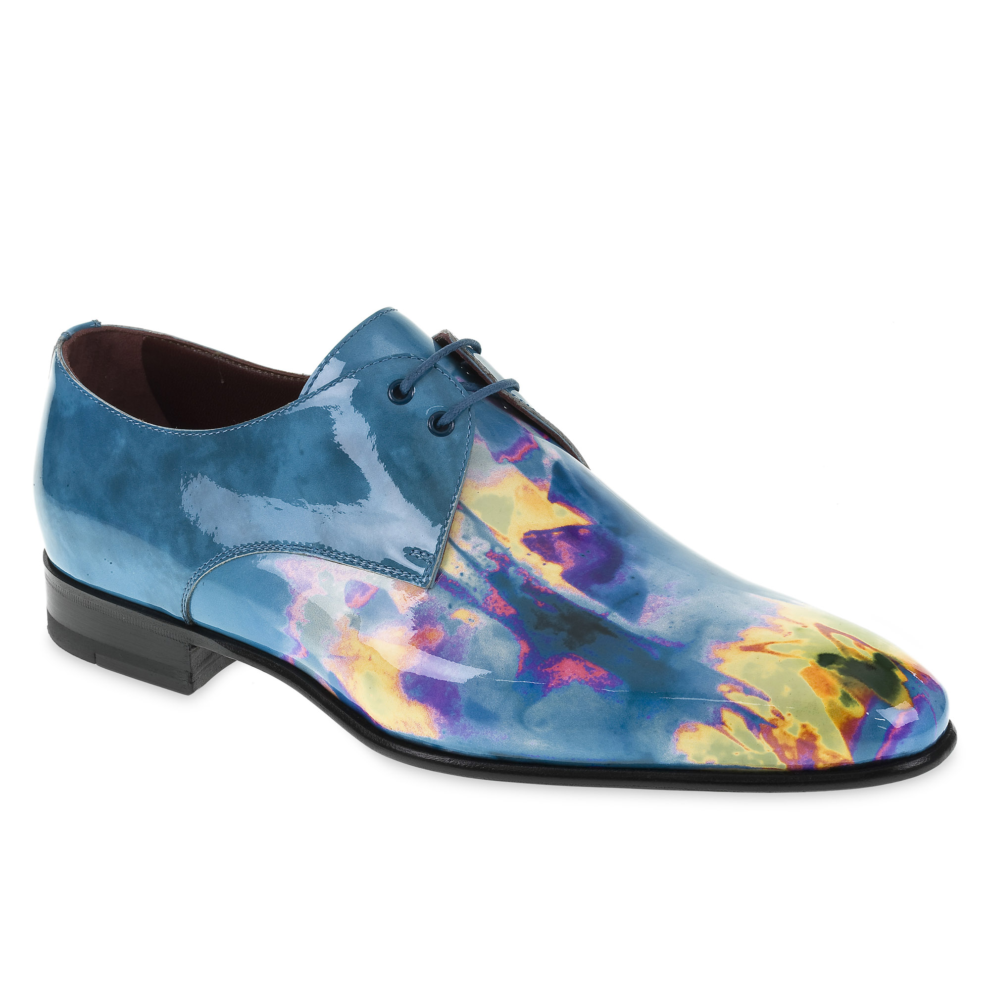 Psychedelic patent leather ceremonial derby - Fratelli Borgioli - Italian craftsmanship