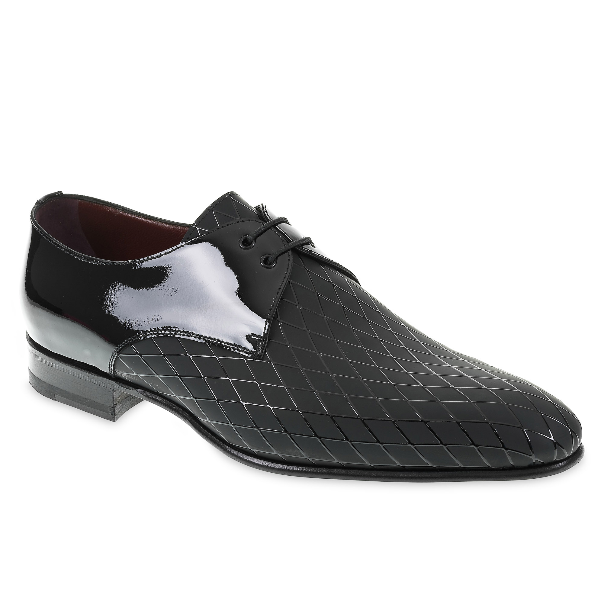 Formal shoes in Diamond Printed Patent Leather - Fratelli Borgioli - Italian Craftsmanship