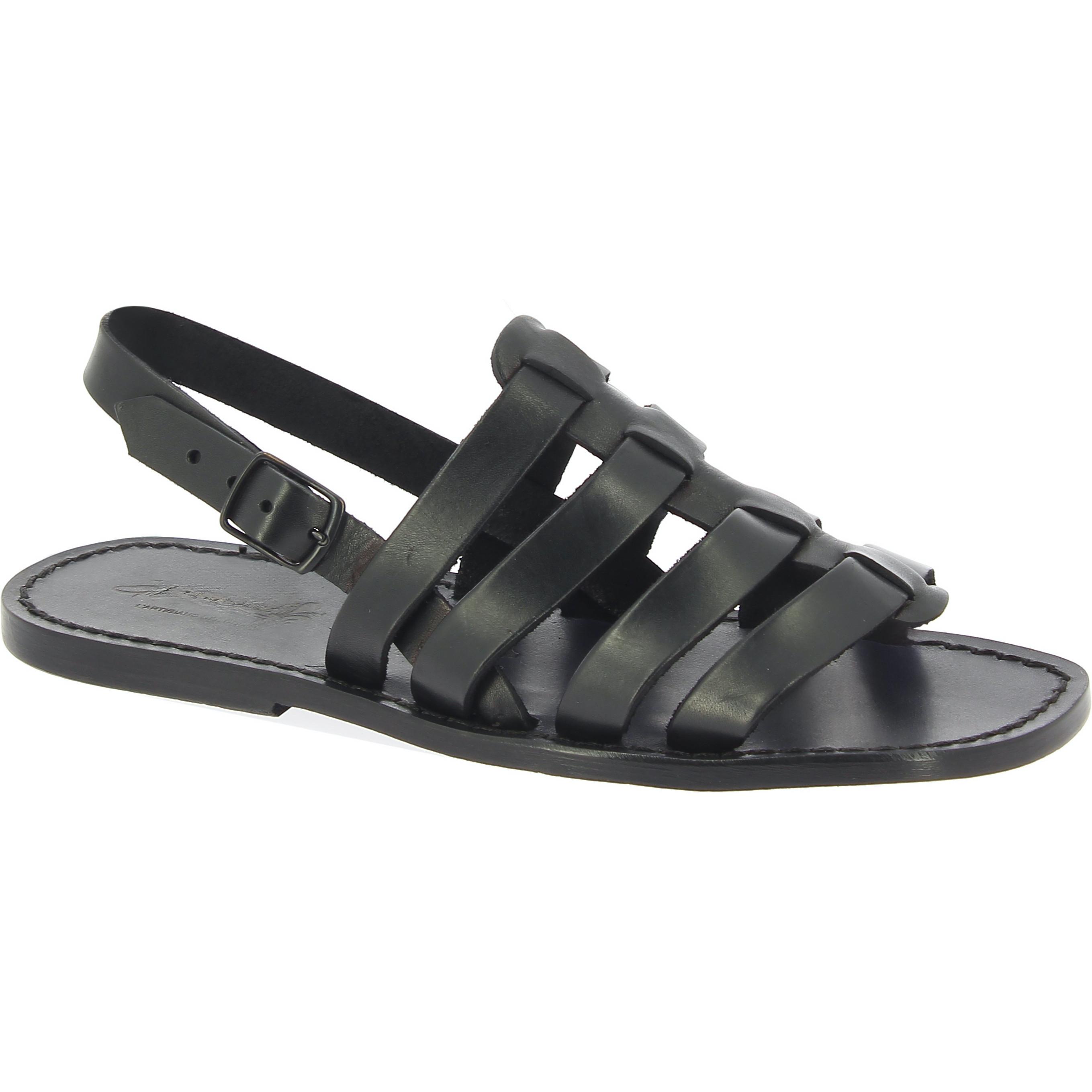 Sandalias jaula para hombre en piel negro