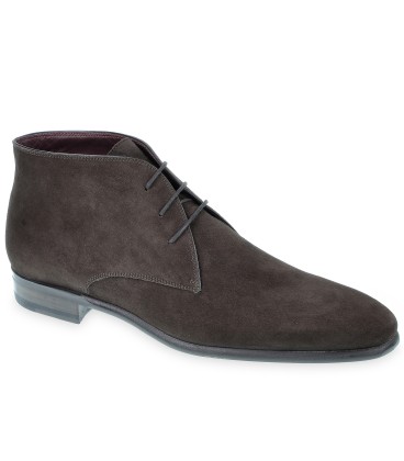 Bottines pour homme en daim marron foncé Fratelli Borgioli - Fabrication artisanale Made in Italy