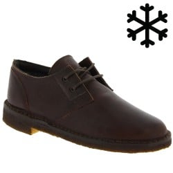 Chaussures basses en cuir marron foncé avec doublure d'hiver