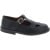 Women's black leather t-strap low top shoes handmade in Italy